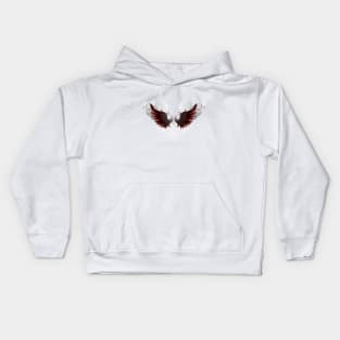 Stylized patterned black wings Kids Hoodie